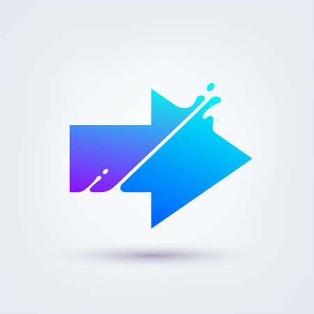 Vector illustration, abstract liquid shape of an arrow sign, logo designのイラスト素材