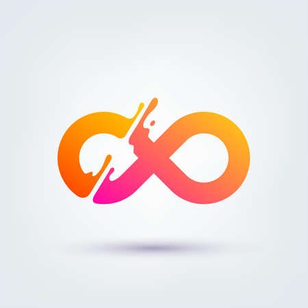 Vector illustration, abstract liquid shape of an infinity symbol, logo designのイラスト素材