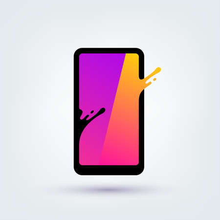 Vector illustration, abstract liquid shape of a smartphone, logo designのイラスト素材