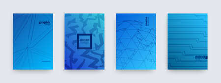 Abstract background design, set of modern covers, striped patterns, vector illustrationのイラスト素材