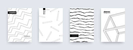 Abstract background design, set of modern covers, vector illustrationのイラスト素材