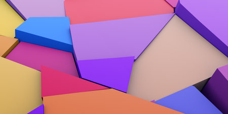 Abstract 3d render, colorful cracked surface, modern background design