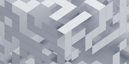 Abstract 3d render, white geometric background designの写真素材