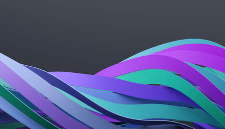 Abstract 3d render, background design, wavy linesの写真素材
