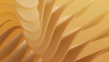 Abstract 3d render, background design, yellow futuristic shapeの写真素材