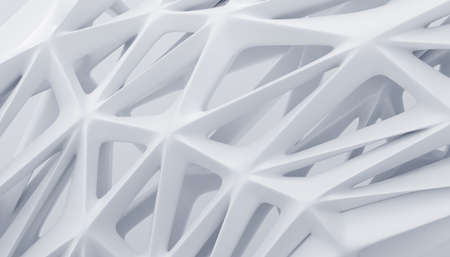 Abstract 3d render, background design, white futuristic shapeの写真素材