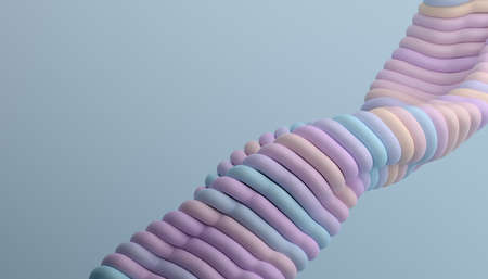 Abstract 3d render, background design, pastel colored wavy linesの写真素材