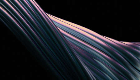 Abstract 3d render, background design, colorful wavy linesの写真素材