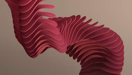 Abstract 3d render, background design, red futuristic shapeの写真素材
