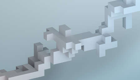Abstract 3d render, background design, random cubesの写真素材