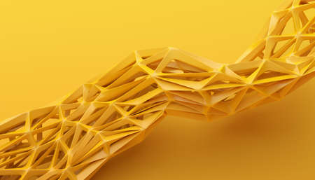 Abstract 3d render, background design, yellow futuristic shapeの写真素材