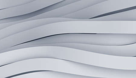 Abstract 3d render, background design, white wavy linesの写真素材