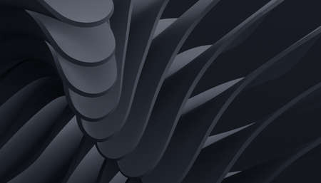 Abstract 3d render, background design, black futuristic shapeの写真素材