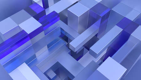 Abstract 3d render, geometric composition, background designの写真素材