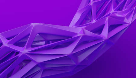 Abstract 3d render, background design, purple futuristic shape