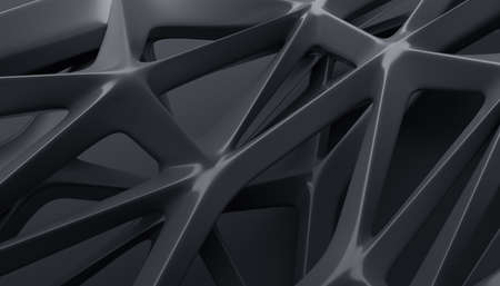 Abstract 3d render, background design, black futuristic shape