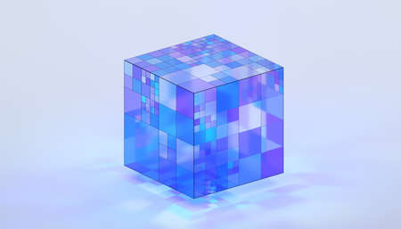Abstract 3d render, colorful geometric composition, background designの写真素材
