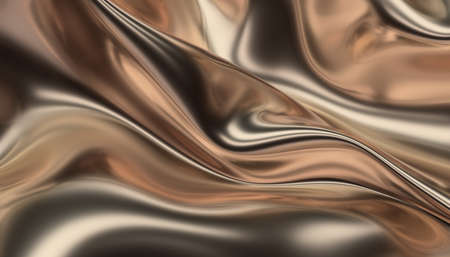Abstract 3d render, gold background design, wavy surfaceの写真素材
