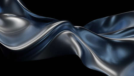 Abstract 3d render, futuristic background design, wavy surfaceの写真素材