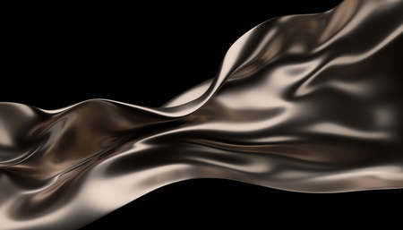 Abstract 3d render, gold background design, wavy surfaceの写真素材
