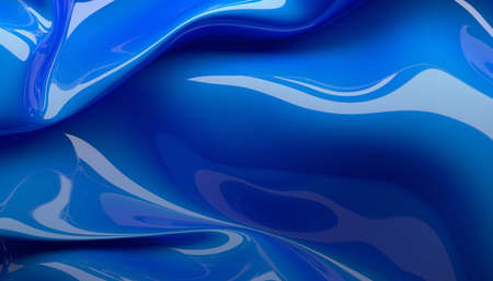 Abstract 3d render, blue background design, wavy surfaceの写真素材