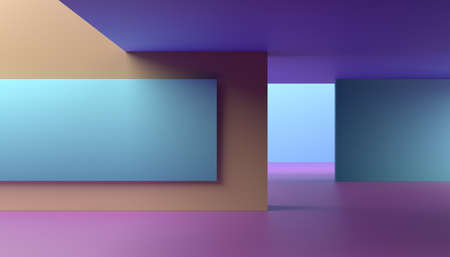 Abstract 3d render, modern colorful space, background designの写真素材