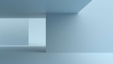 Abstract 3d render, modern minimalistic space, pastel colored background designの写真素材