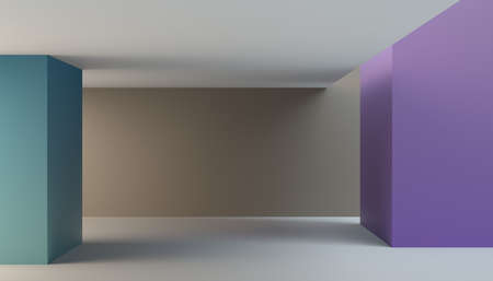 Abstract 3d render, modern minimalistic space, colorful background designの写真素材