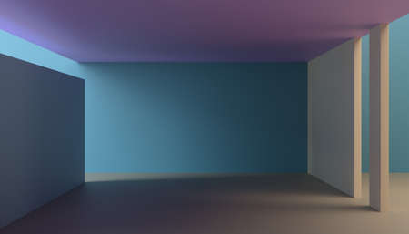 Abstract 3d render, modern minimalistic space, colorful background designの写真素材