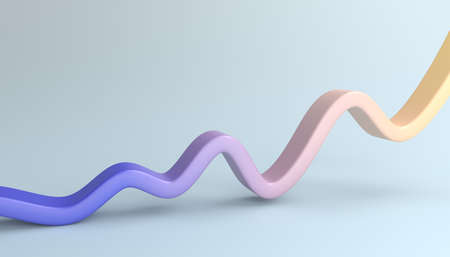 Abstract 3d render, minimalistic pastel colored background with a curved lineの写真素材