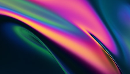 Abstract 3d render, iridescent background design, colorful illustrationの写真素材