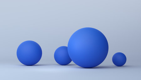 Abstract 3d render of blue spheres, modern background designの写真素材
