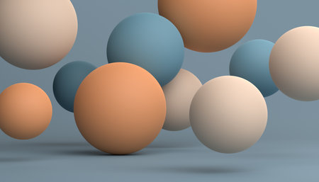 Abstract 3d render of colorful spheres, modern background designの写真素材