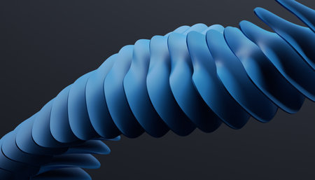 Abstract 3d render, background design, blue futuristic shapeの写真素材