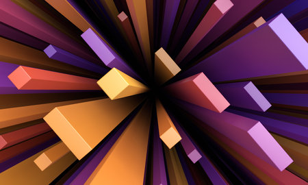 Abstract 3d render, colorful geometric background designの写真素材