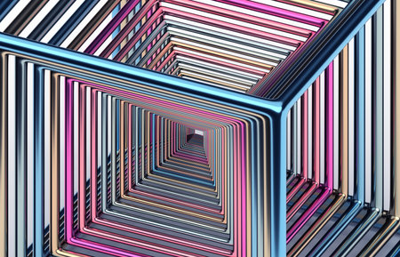 Abstract futuristic structure, colorful background design, 3d renderの写真素材