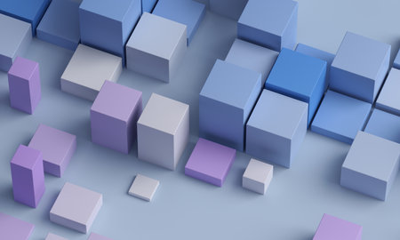 Abstract 3d render, colorful geometric background designの写真素材
