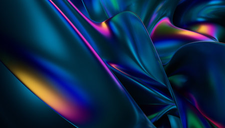 Abstract 3d render, iridescent background design, colorful illustrationの写真素材