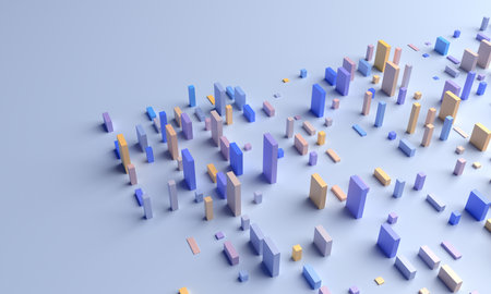 Abstract 3d render, colorful geometric background designの写真素材