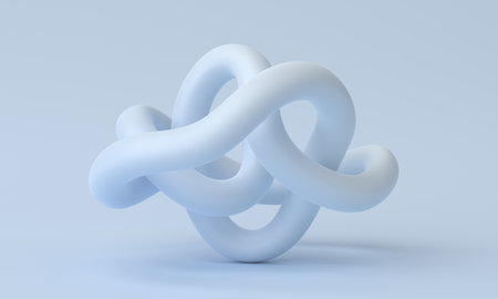Abstract white shape, 3d render, modern minimalist illustrationの写真素材