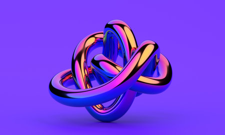 Abstract colorful shape, 3d render, modern minimalist illustration