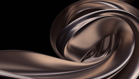 Abstract 3d render, gold background design, wavy surfaceの写真素材