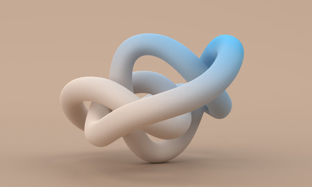 Abstract pastel colored shape, 3d render, modern minimalist illustrationの写真素材