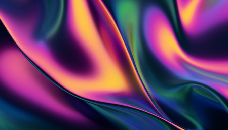Abstract 3d render, iridescent background design, colorful illustrationの写真素材