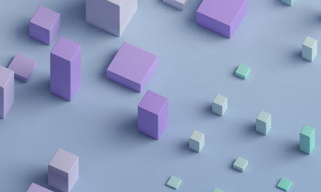 Abstract 3d render, colorful geometric background designの写真素材