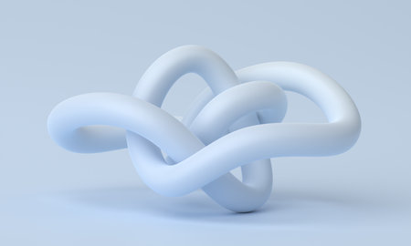 Abstract white shape, 3d render, modern minimalist illustrationの写真素材