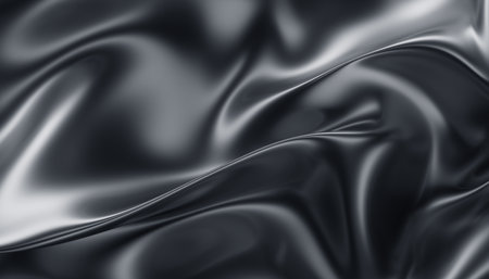 Abstract 3d render, silver background design, wavy surfaceの写真素材