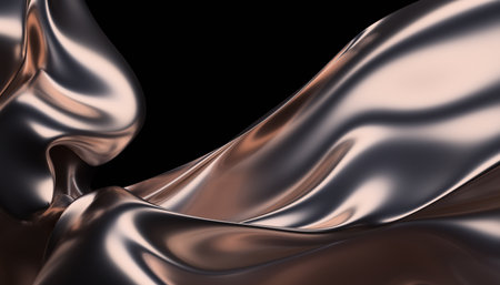 Abstract 3d render, gold background design, wavy surfaceの写真素材