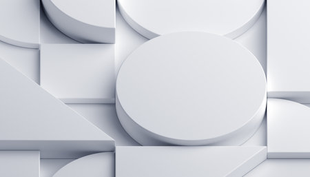 Abstract geometric composition, white background design, 3d renderの写真素材