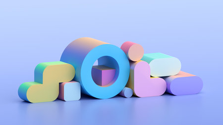 Abstract background design with colorful geometric shapesの写真素材
